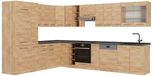 Vicco Hoekkeuken Fame-Line, Goudkleurig Eiken/Goudkleurig Eiken, 347 x 257 cm zonder werkblad