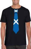 Bellatio Decorations Shoppartners Bv Zwart t-shirt met Schotse vlag stropdas heren - Schotland supporter M