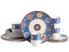 CreaTable, 24010, serie Sumaya Blue, 16-delige serviesset voor 4 personen, combiservies van aardewerk, vaatwasser- en magnetronbestendig, kwaliteitsproductie