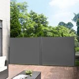 pro.tec Dubbele oprolbare windscherm 1,8x6 m grijs