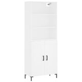 vidaXL Hoge kast, wit, 69,5 x 34 x 180 cm, houtvezel