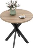 HOMCOM Eettafel MDF, staal Ø75 x 75H cm Bruin