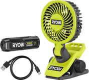 RYOBI 4 V USB-LITHIUM snoerloze clipventilator RCF4-120G