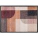 Tapis de sol extérieur et intérieur - 67 x 100 cm motif graphique terra-rosé
