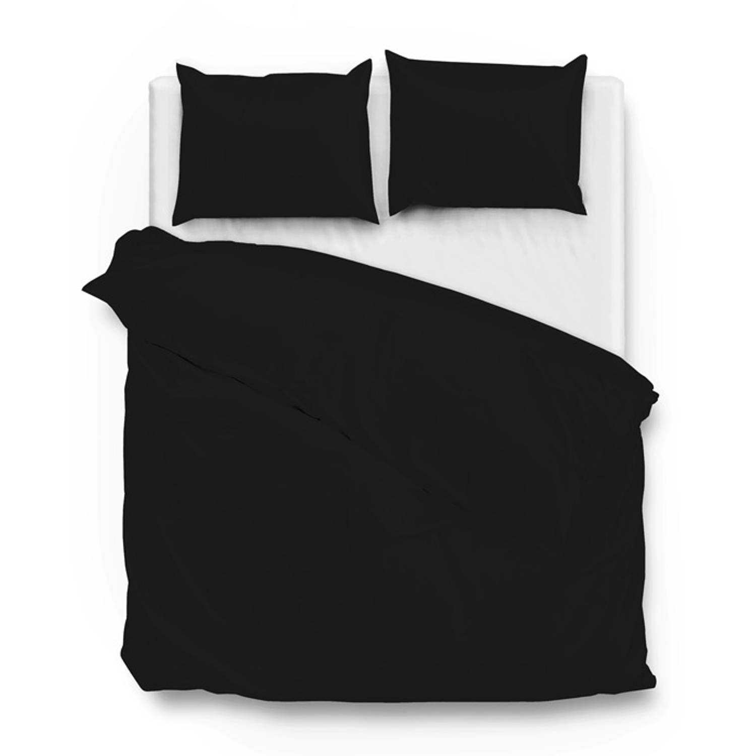 Zo!Home Satinado Dekbedovertrek - Eenpersoons - 140x200/220 cm - Night Black