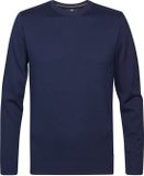 Petrol Industries Heren Trui - Regular Fit - Fijngebreide Trui - Ronde Hals - 50% Katoen, 50% Acryl - Pullover - Blauw - Maat XXXL
