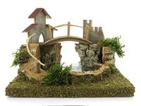 Bertoni Houten Bergmeer met Brug en Boom, Houten Multi-Kleur, One Size