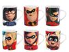 Home 728242 Disney/Pixar The Incredible, Set van 6 mokken, Porselein, 330 ml, Multi kleuren