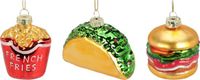 Christmas Decoration Koopman International Christmas Decorations kersthangers - 3x- glas-hamburger/friet/sandwich