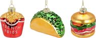 Christmas Decoration Koopman International Christmas Decorations kersthangers - 3x- glas-hamburger/friet/sandwich