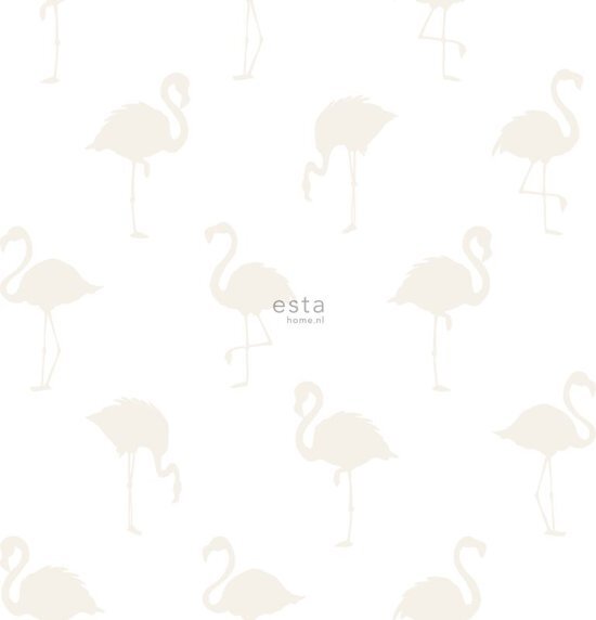 Esta Home HD vlies behang flamingo s zilver en wit - 138917 van uit Little Bandits