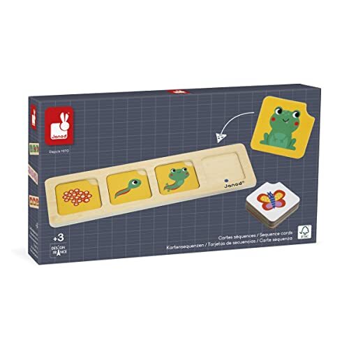 Janod - Pedagogisch assortiment - 10 sequenties met 4 acties - chronologische sortering - pedagogisch spel voor kinderen - vanaf 36 maanden, J05083