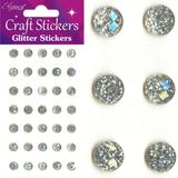 Oaktree UK Oaktree - Stickers Glitter Diamantjes Zilver (per vel) 8mm
