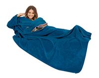 Gözze Premium knuffeldeken met mouwen en borstzak, 150 x 240 cm - marineblauw