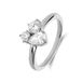 Lucardi Dames Stainless steel ring met zirkonia voor dames - Ring - Staal - Zilverkleurig - 21 / 66 mm
