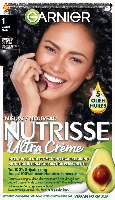 Garnier Nutrisse Ultra Crème 1 - Zwart - Permanente Haarkleuring