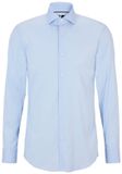 Hugo Boss BOSS Hank slim fit overhemd - popeline - blauw - Strijkvriendelijk - Boordmaat: 41