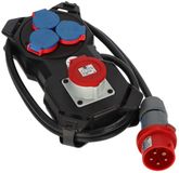 Brennenstuhl Verdeelblok 16A / stroomverdeler voor gebruik op bouwterreinen en permanent buitengebruik IP44 (stroomverdeler 2m H07RN-F 5G2.5 kabel, geschikt voor wandmontage, Made in Germany)