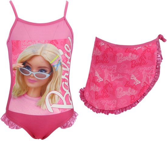 4KidsOnly Barbie Badpak met Sarong - 5/6 Jaar - Roze - Bikini Meisjes