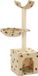 Poteau griffoir pour chat avec poteaux griffoirs en sisal 105 cm empreintes de pattes beige