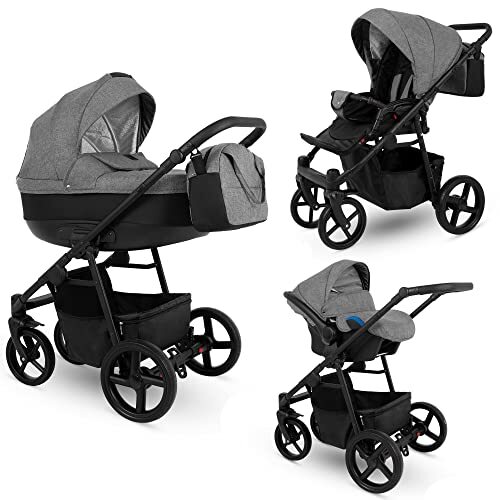 SaintBaby Kinderwagenset 3 in1 4 in 1 babyzitje en Isofix selecteerbaar Navo by Stone 02 3in1 met babyzitje