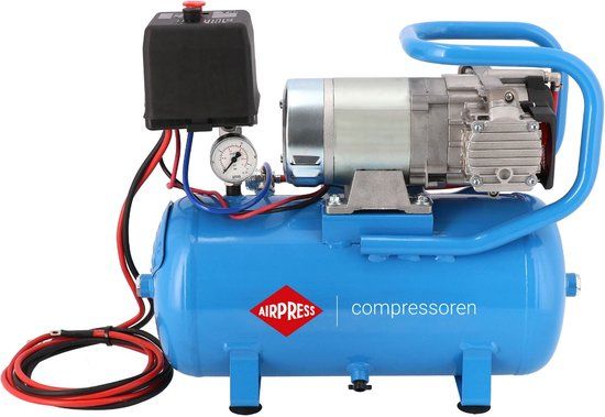 Airpress 12V Stille Olievrije Compressor DC 12-180/15 10 bar 0.75 pk/0.55 kW 144 l/min 15 l