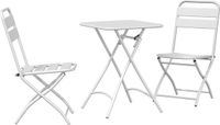 vidaXL Bistroset 3-delig Wit Staal