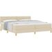 Maison Exclusive - Lit boxspring avec coussins et tête de lit, couleur crème, 200 x 200 cm, tissu