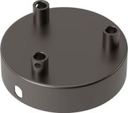 Calex plafondkap 3 snoeren - Ø10 cm - metaal - parel zwart mat - rond
