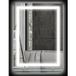 Miroir de salle de bain LED 3 couleurs réglables avec étagère en verre, 50x12x70 cm, argent