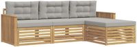 vidaXL - Buiten - bank - set - 4 - st - Wit - en - Lichtgrijs