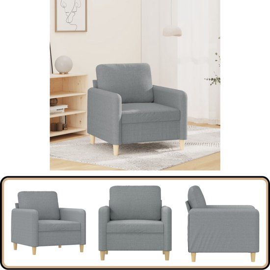 vidaXL Fauteuil 60 cm stof lichtgrijs
