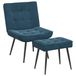 VidaXL Relaxfauteuil met voetenbank fluweel blauw