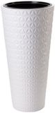Form Plastic Pot de fleurs Diamond - kunststof - blanc - D40 x H80 cm - avec pot intérieur