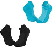 BV Sport - Ultra Korte Sokken - Zwart/Blauw - 39-41