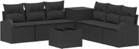 vidaXL - Bankstel - 2 zitplaatsen - Zwart - Polyrattan en Staal