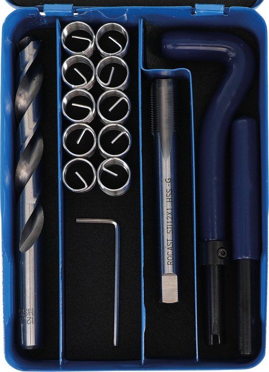 BGS Schroefdraad reparatieset - Helicoil - M12 x 1.0 - 14-delig - BGS1957