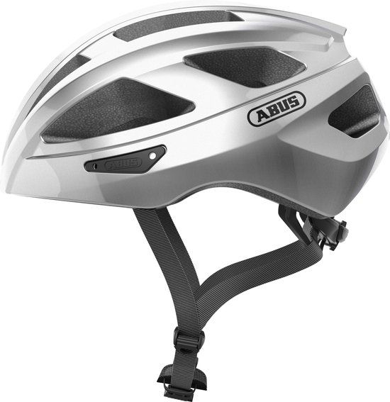 Abus Macator Racefietshelm - Gleam Silver M - Unisex - 50-55 cm - 18 ventilatieopeningen