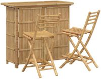 vidaXL Buitenbar tafel en krukken 3 st Naturel Bamboe
