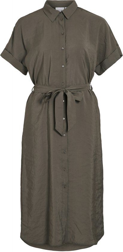 VILA VIHULA S/S MIDI SHIRT DRESS NOOS Dames Mini jurken