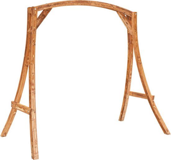 vidaXL Schommelframe - Massief Hout - Gebogen - Teak Afwerking