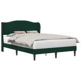 vidaXL Bedframe met hoofdeinde, donkergroen, 120 x 190 cm, fluweel