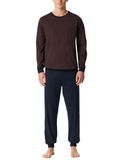 SCHIESSER Pyjama lang Heren Roodbruin 100% Katoen Maat 58