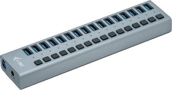 USB 3.0 Charging HUB 16-port + 90W Power Adapter - Grey