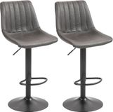 HOMCOM Barstool-Mikrofasertuch, Metall-46,5L x 43B x 89-110H cm-Dunkelgrau