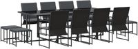 vidaXL Tuin Eettafel Set 13-delig Zwart Staal