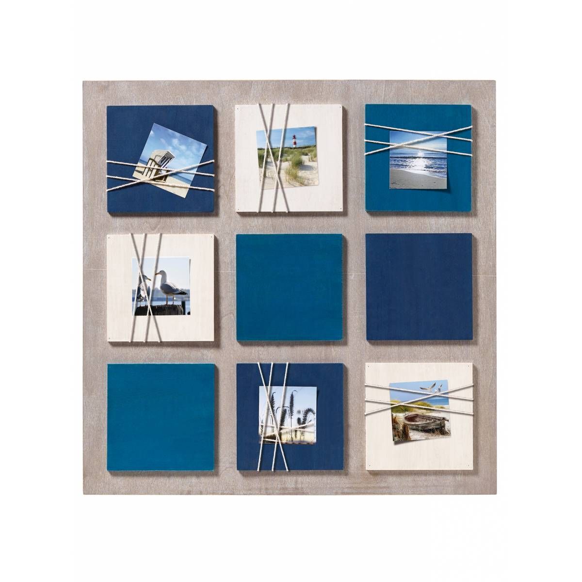 Walther Design YO688L Houten Fotolijst Vierkant Blauw, Crème, Grijs 58x58 cm