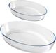 Plat à four Chef traiteur set 2 pièces - ovale - verre - 0,7 et 3L - cuisine