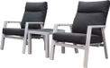 AVH-Collectie Vegas lounge balkonset 3 delig verstelbaar aluminium wit