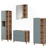 Vicco Badkamermeubelset Karen, Blauw/Sonoma, 4 delen